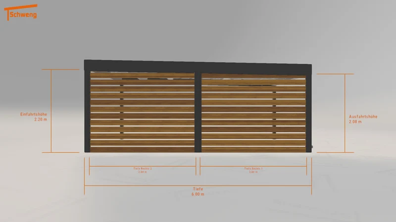 #DE Schweng Flachdachcarport C600 (ID 773k8z)