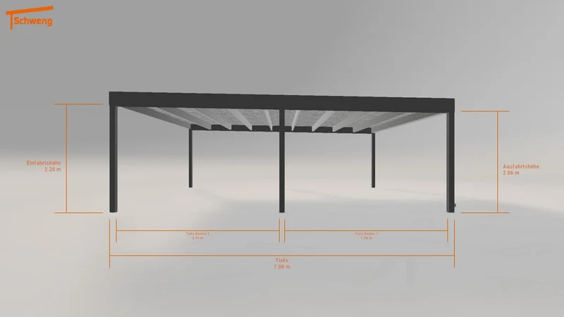 #AT Schweng Flachdachcarport C600 (ID jjgjbq)