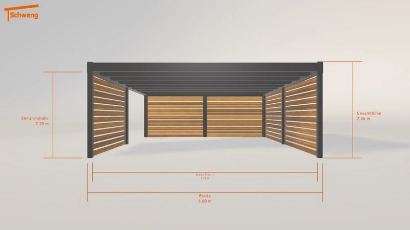 #DE Schweng Flachdachcarport C600+ (ID 773vgg)