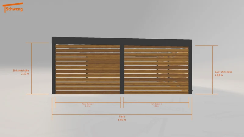 #DE Schweng Flachdachcarport C600+ (ID 773vgg)