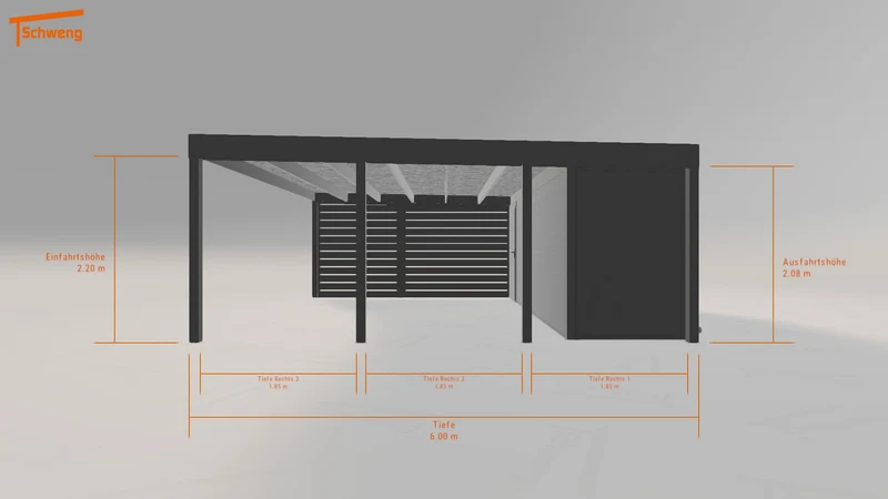 #DE Schweng Flachdachcarport C600 (ID qd9bxn) #MTG