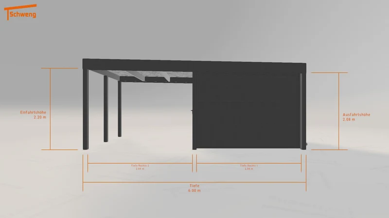 #DE Schweng Flachdachcarport C600 (ID ygz3jv)