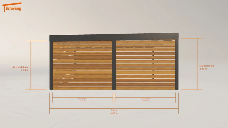 #DE Schweng Flachdachcarport C600 (ID mjvjg4)