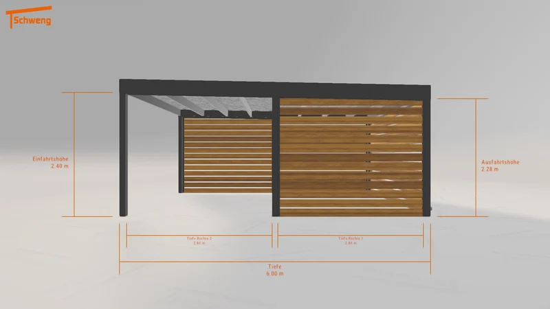 #DE Schweng Flachdachcarport C600 (ID mjvjg4)