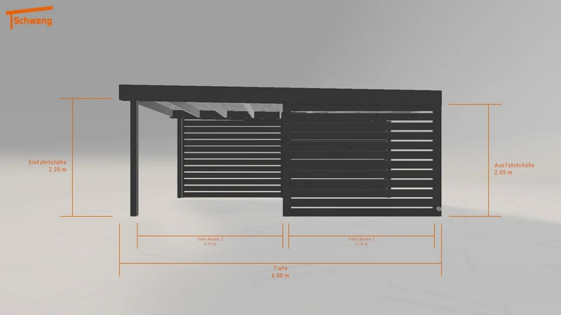 #DE Schweng Flachdachcarport C600+ (ID 85j5gw) #MTG