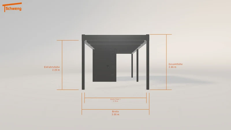 #DE Schweng Flachdachcarport C600 (ID 33ynjg)