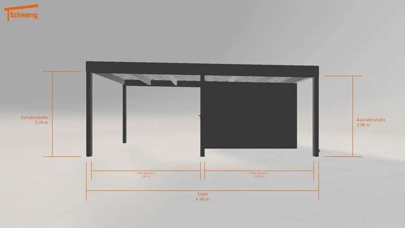 #DE Schweng Flachdachcarport C600 (ID 33ynjg)