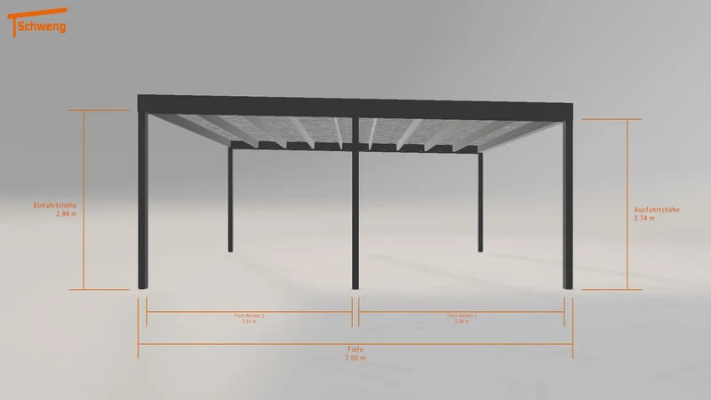 #DE Schweng Flachdachcarport C600 (ID x7zd2w)