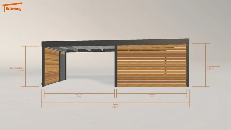 #DE Schweng Flachdachcarport C600 (ID 332v3z)