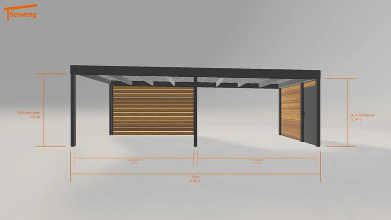 #DE Schweng Flachdachcarport C600 (ID 332v3z)