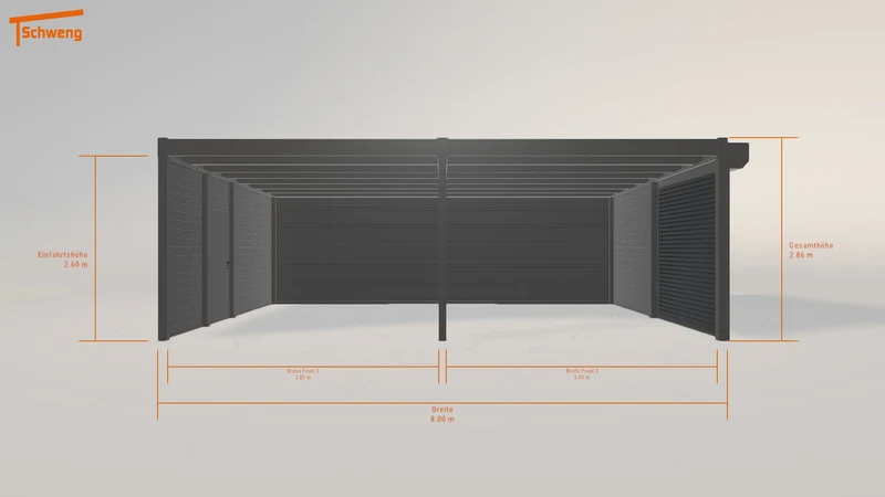 #DE Schweng Flachdachcarport C600+ (ID pb5zk8)