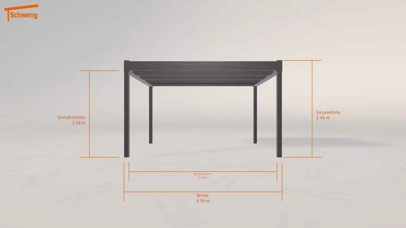 #DE Schweng Flachdachcarport C600 (ID 33255y)