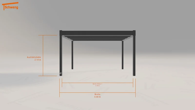 #DE Schweng Flachdachcarport C600 (ID 33255y)