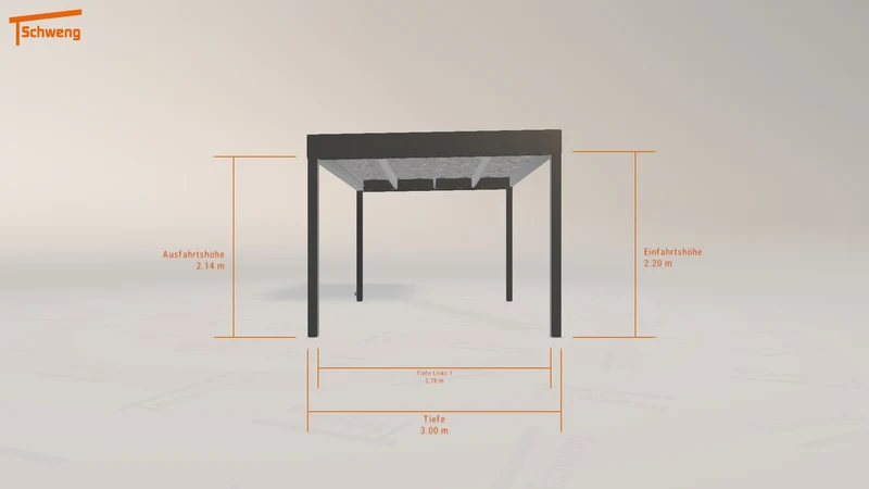 #DE Schweng Flachdachcarport C600 (ID 33255y)