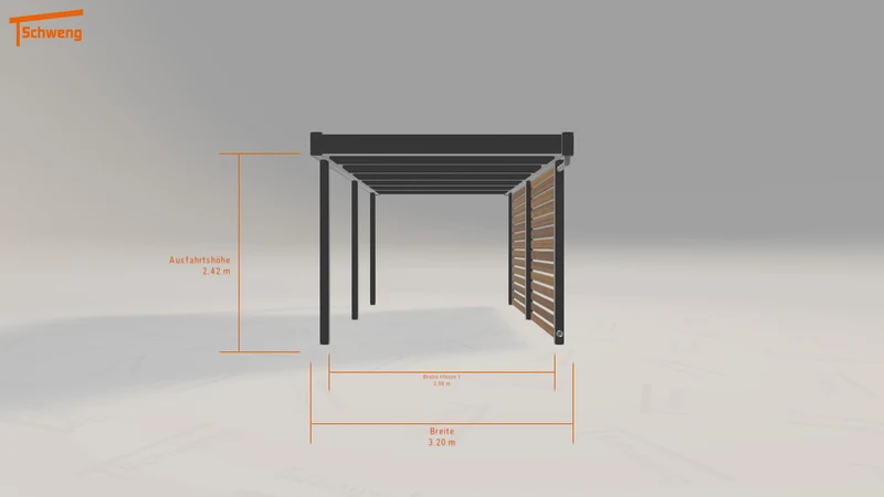 #DE Schweng Flachdachcarport C600 (ID qd9bwn)