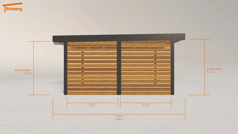#DE Schweng Flachdachcarport C600 (ID qd9bwn)