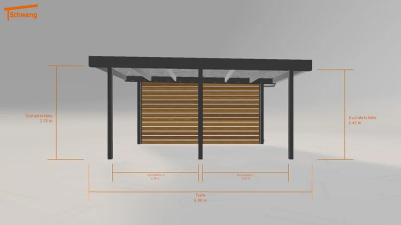 #DE Schweng Flachdachcarport C600 (ID qd9bwn)
