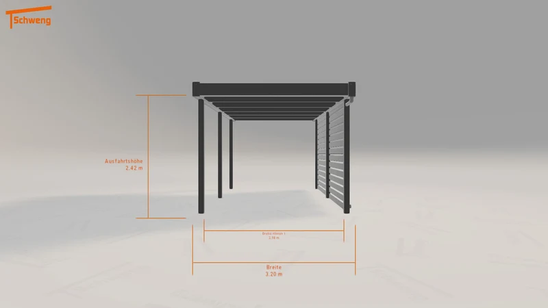 #DE Schweng Flachdachcarport C600 (ID 4259jz)