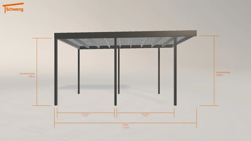 #DE Schweng Flachdachcarport C600 (ID jjgdvp)