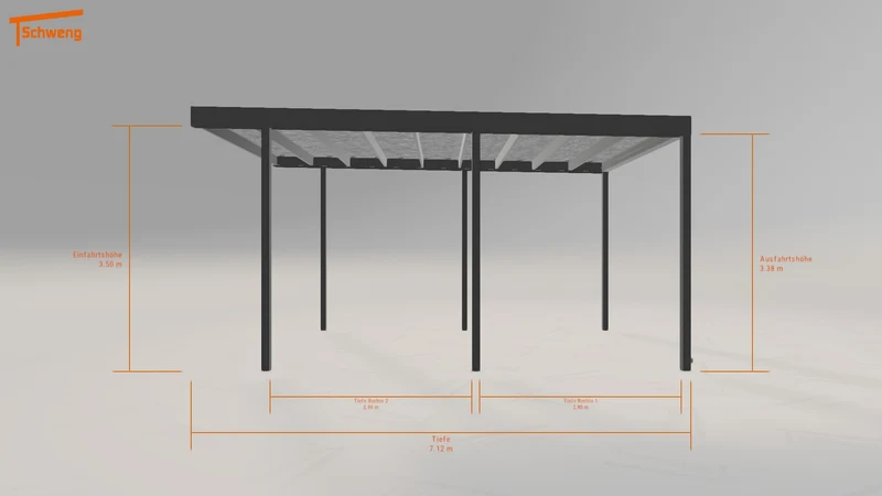 #DE Schweng Flachdachcarport C600 (ID jjgdvp)