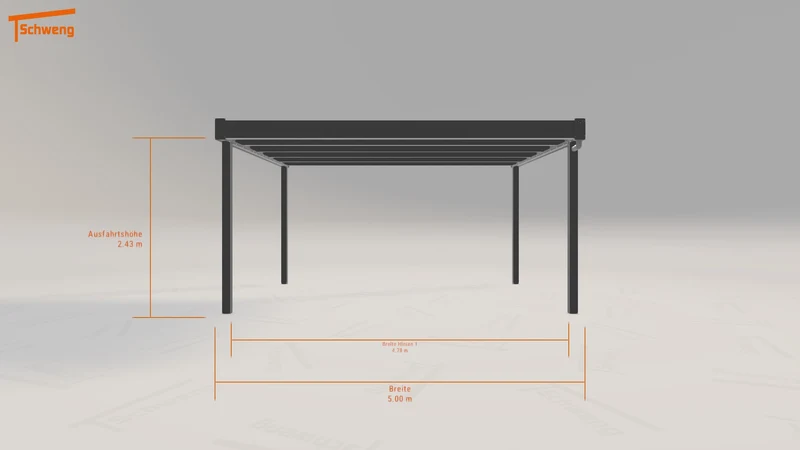 #DE Schweng Flachdachcarport C600+ (ID 85zw3m)