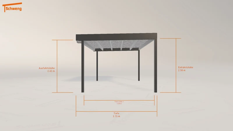 #DE Schweng Flachdachcarport C600+ (ID 85zw3m)