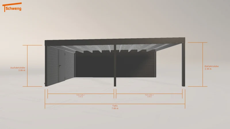 #DE Schweng Flachdachcarport C600 (ID 9wr3py)