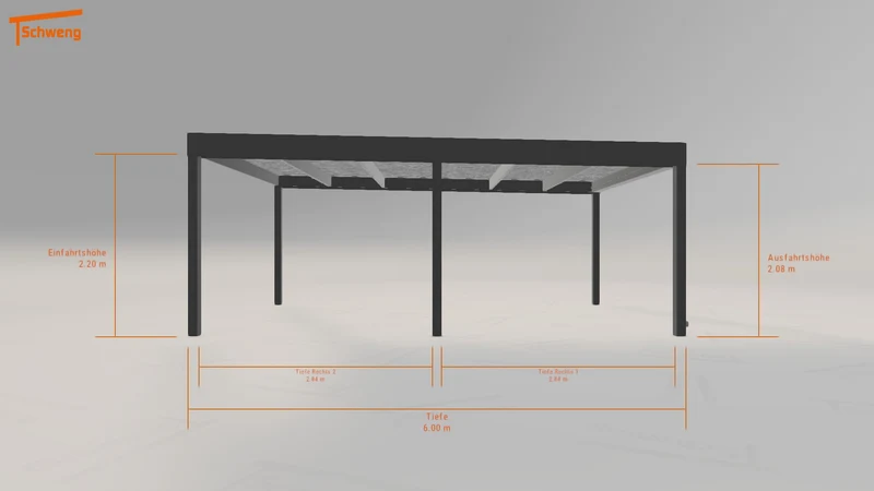 #DE Schweng Flachdachcarport C600 (ID k2djjq)
