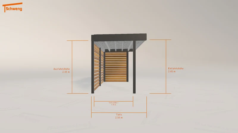 #DE Schweng Flachdachcarport C600+ (ID jjm24x)