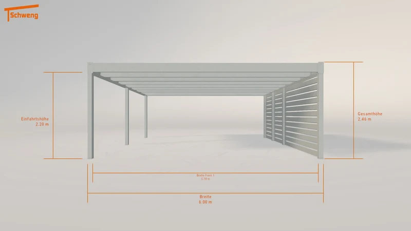 #DE Schweng Flachdachcarport C600+ (ID k2d5rd)