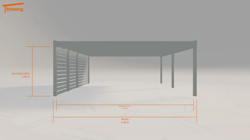 #DE Schweng Flachdachcarport C600+ (ID k2d5rd)
