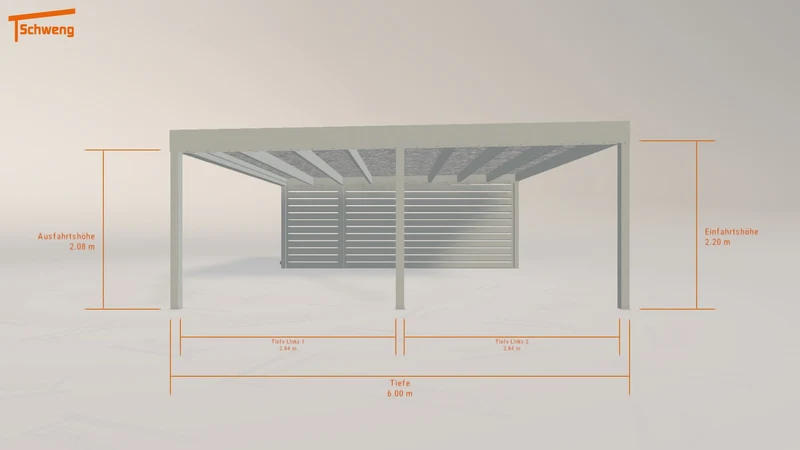 #DE Schweng Flachdachcarport C600+ (ID k2d5rd)
