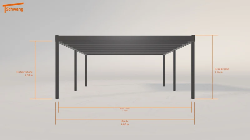 #DE Schweng Flachdachcarport C600+ (ID x7zw4b)