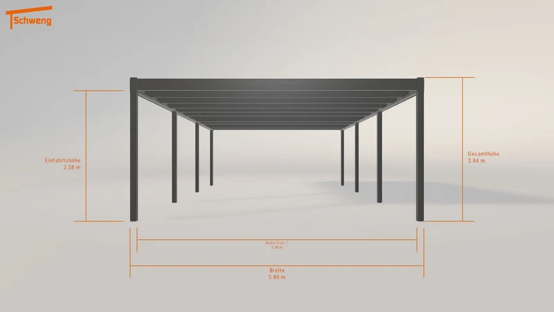 #DE Schweng Flachdachcarport C600+ (ID 773j55)