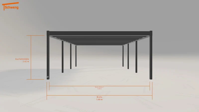 #DE Schweng Flachdachcarport C600+ (ID 773j55)