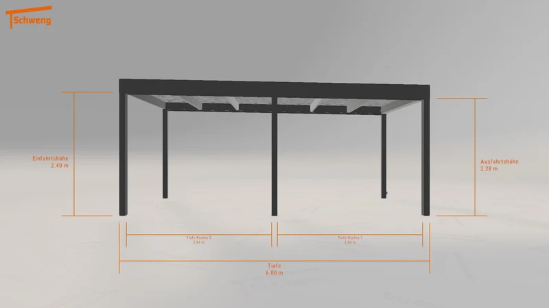 #AT Schweng Flachdachcarport C600 (ID qd9d3g)