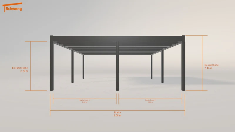 #DE Schweng Flachdachcarport C600+ (ID 5m735k)