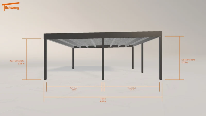 #DE Schweng Flachdachcarport C600+ (ID 5m735k)
