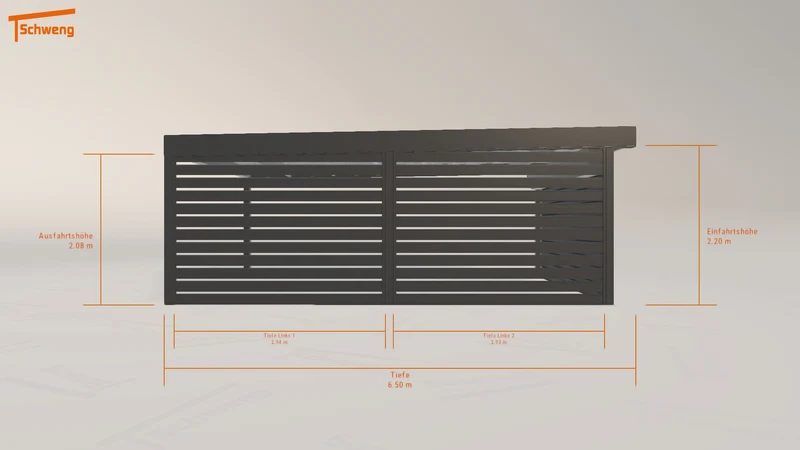 #DE Schweng Flachdachcarport C600 (ID g7vp52)