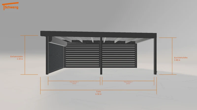 #DE Schweng Flachdachcarport C600 (ID g7vp52)