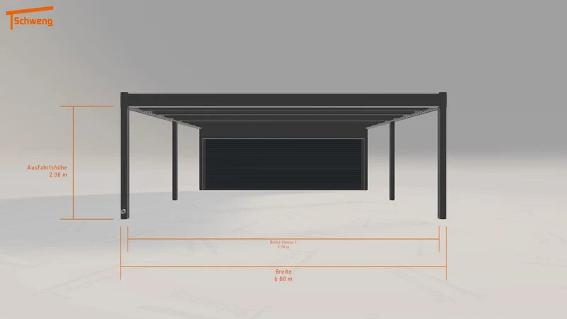 #DE Schweng Flachdachcarport C600 (ID zb9qjw)