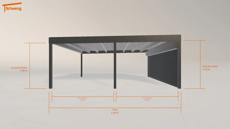 #DE Schweng Flachdachcarport C600 (ID zb9qjw)