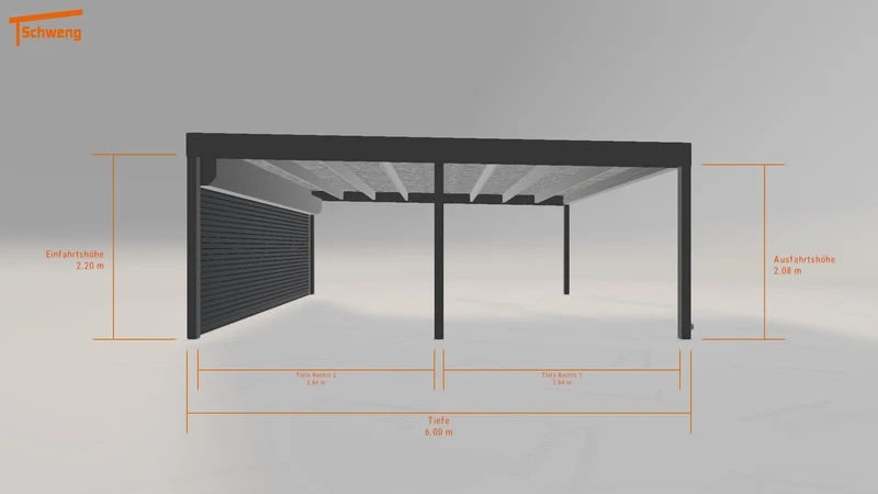 #DE Schweng Flachdachcarport C600 (ID zb9qjw)