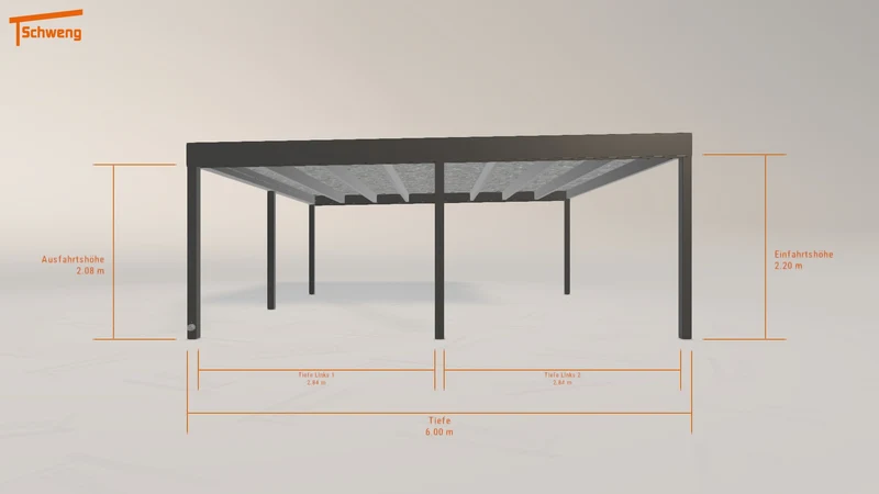 #AT Schweng Flachdachcarport C600+ (ID 425rrv)