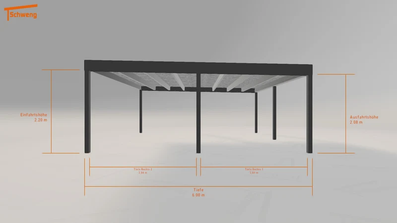 #AT Schweng Flachdachcarport C600+ (ID 425rrv)