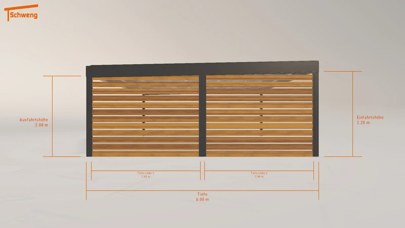 #DE Schweng Flachdachcarport C600+ (ID jjgxxx)