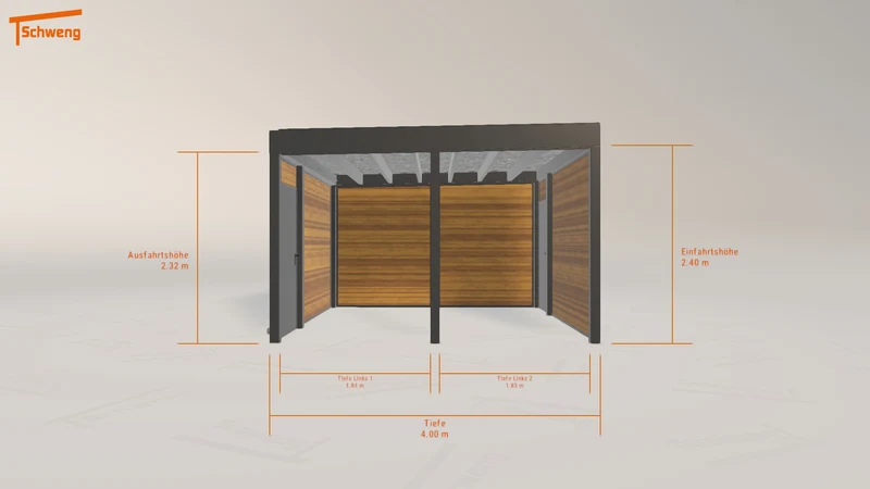#DE Schweng Flachdachcarport C600+ (ID bkrx4q)