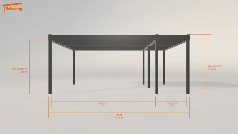 #AT Schweng Flachdachcarport C600 (ID 773b2v)