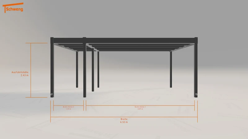 #AT Schweng Flachdachcarport C600 (ID 773b2v)