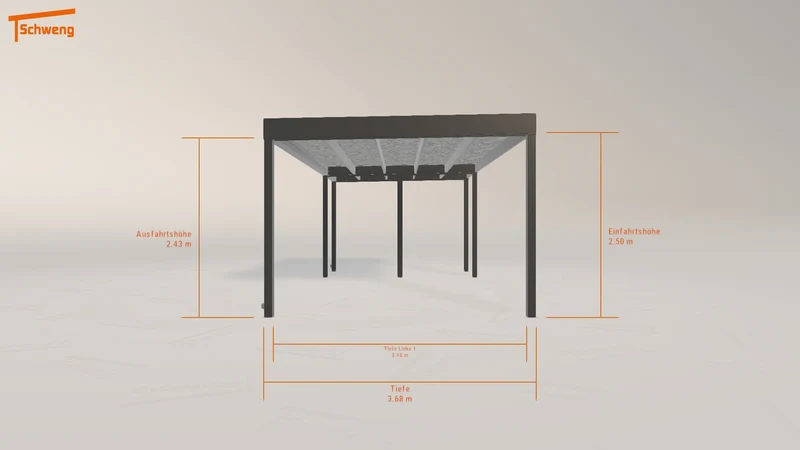#AT Schweng Flachdachcarport C600 (ID 773b2v)
